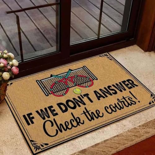 ���փ}�b�g �������Ȃ��ꍇ�̓R�[�g���m�F���Ă��������e�j�X 50×80cm doormat If We Don't Answer Check The Courts Tennis