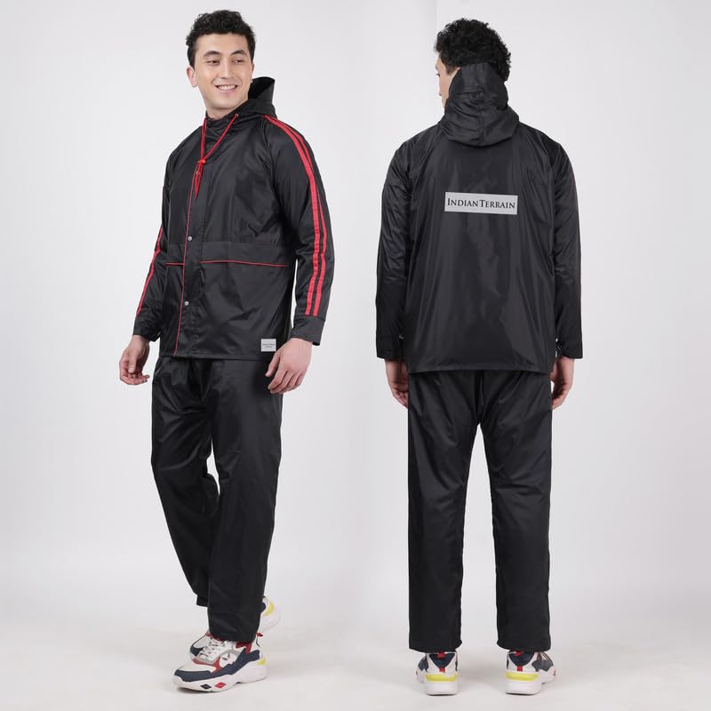 Image of Indian Terrain Men's Rain Coat with Pant and Pocket waterproof and heavy duty
