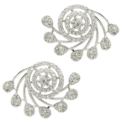 Image of Zeneme Fashion Stylish Silver Plated Earring Rhodium Plated American Diamond Crystal Earrings For Women & Gifts For Girls