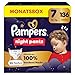 Pampers Night Pants Größe 7, 136 Windeln, 15kg+, bieten zusätzlichen Schutz für die ganze Nacht