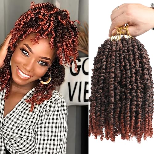 Zoewan Passion Twist Crochet Hair 10 Inch Pre-twisted Looped Ombre Copper