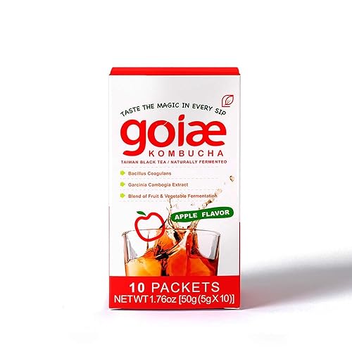 goiae Slimbucha, sabor a manzana, 10 paquetes, peso neto 1.76 oz (50g)