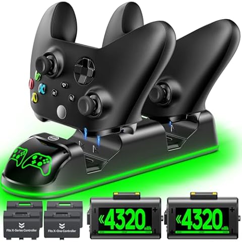 OIVO XSX Controller Charger Station with 2 Battery Packs Cover
