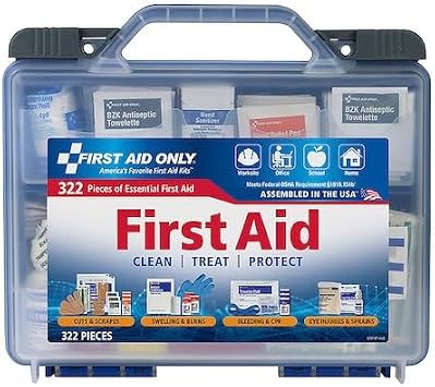 First Aid Only 91413 Clear Cover Intermediate First Aid Kit, 322 Piece, Without Flashlight