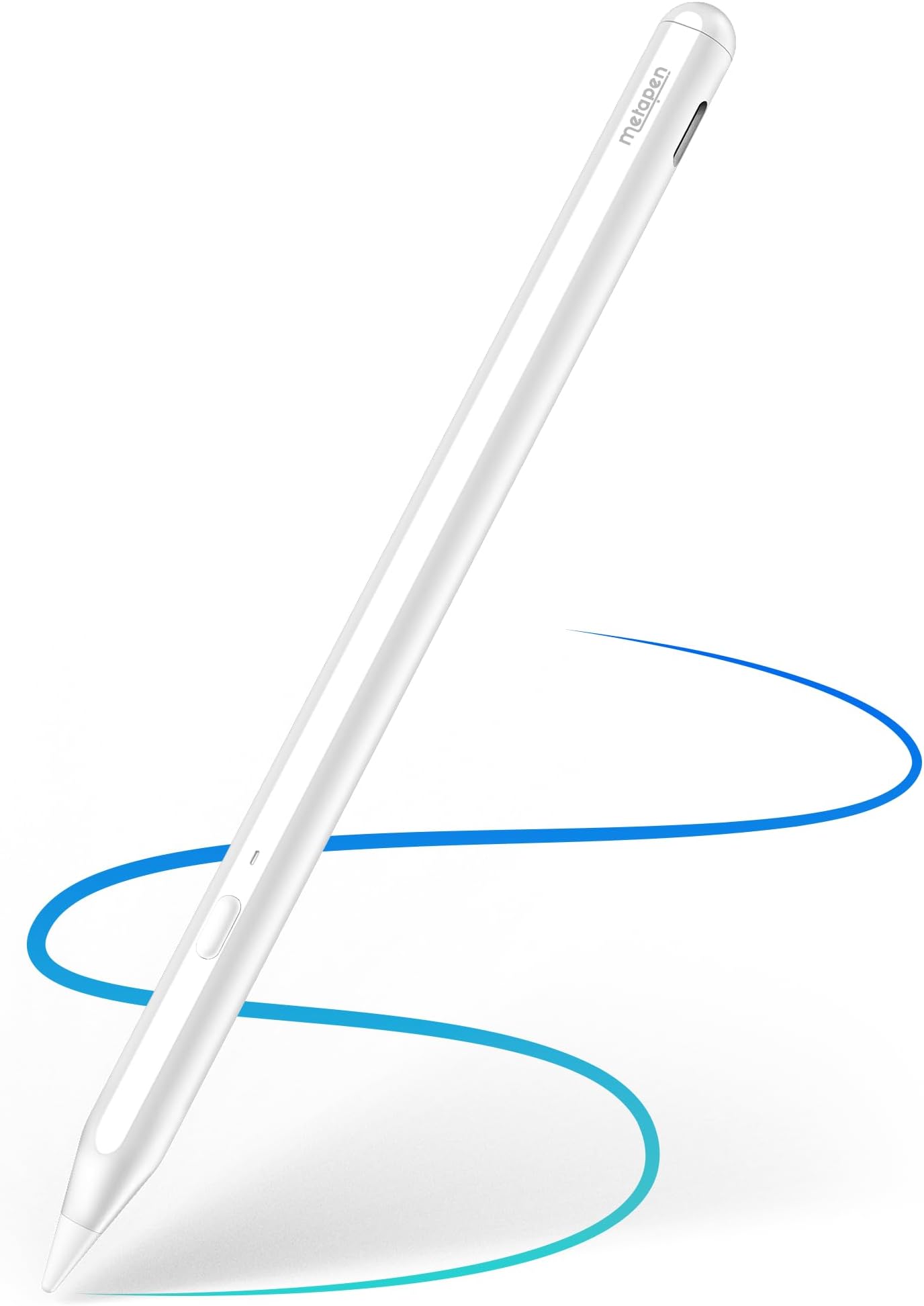 Metapen Pencil A11 for iPad 2018-2025, (Quick Button), 0.1mm Pixel Precise, 2X Faster Charge Stylus Pen Compatible Apple iPad 11 A16/10/9/8/7/6th Gen, Pro 12.9/11/13-inch M4, Air 3/4/5/M2/M3, Mini 5/6