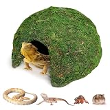 Hollima Reptile Moss Hideout, Half Round Cave for Lizards Snakes Frogs