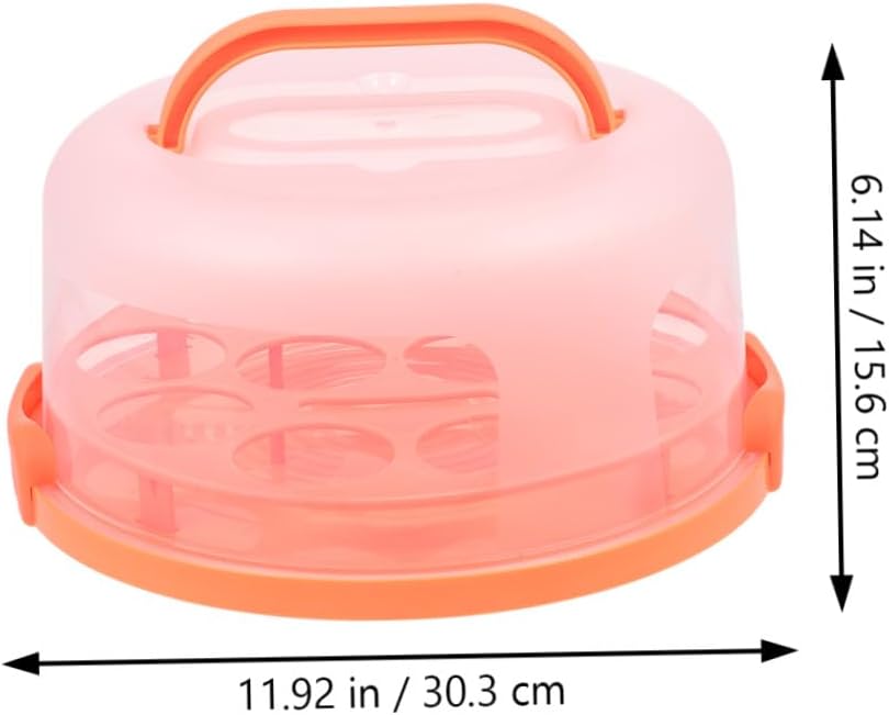 Portable Thickened Cake Carrier Box with Buckle Lock and Tray Reusable Dessert Container for Birthday Cakes and Cupcakes with Handle for Home and Bakery Use