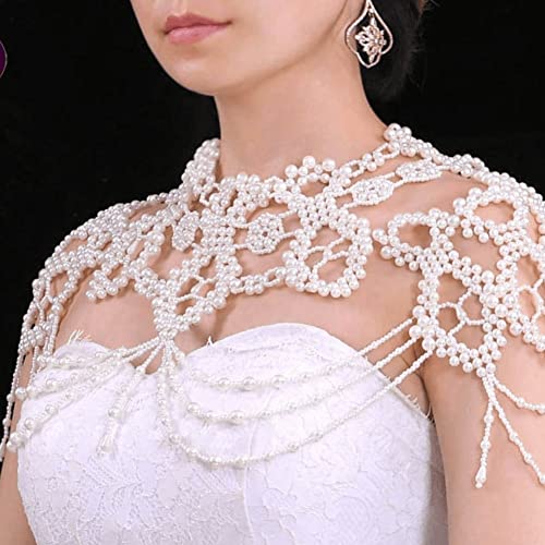 Cadena de carrocería de perlas y collares de hombro de novia 6