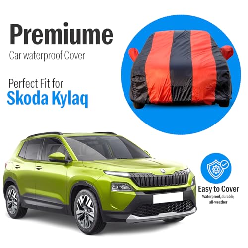 Image of Autofact Car Body Cover for Skoda Kylaq, Triple-Stitched, Windproof with Buckle Belt, Elastic Hem, UV Protection, Scratchproof & Dustproof, Soft Feather-Like Fabric for All-Weather Protection