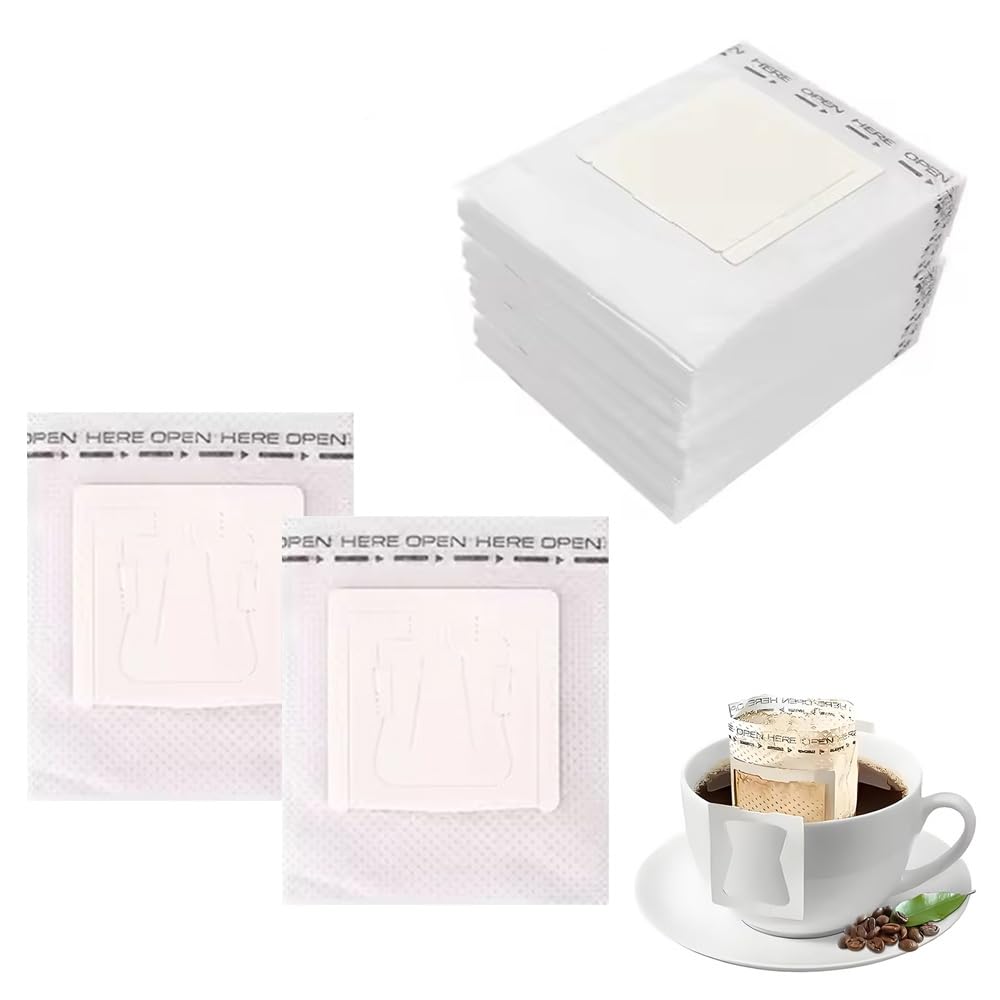 YUHENGCT コーヒーフィルター バッグ ドリップコーヒー用 1杯用 ペーパーフィルター 吊り下げ耳付き 旅行・オフィス・手作りコーヒーに最適 100枚