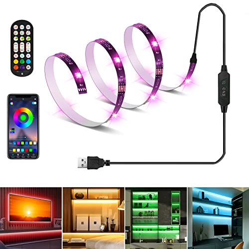 Houhui Led Strip Lights With Remote, 1.64Ft Rgb Led Lights Strip For Tv Led Backlight, App Control 5050 4-Pin Usb Bias Lighting For Desk, Available As Usb Powered Accessory 4 Or 6 Precut Led Strip #TOP4