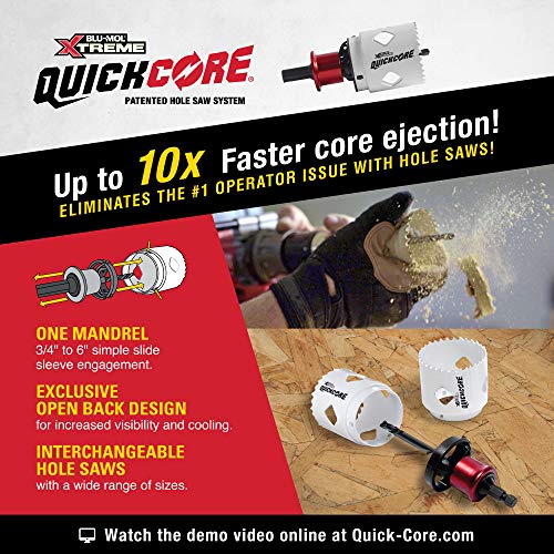 Disston Quickcore 7 Pc Set - 1", 1-1/4", 1-1/2", 1-3/4", 2", And 2-1/2" Hole Saws, & Quick Change Arbor, Part E0100233 #TOP2