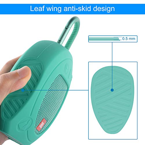Image of Protective Silicone Stand Up Case for JBL Clip 3 Waterproof Portable Bluetooth Speaker (Teal)
