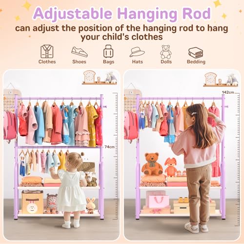 ZHKINGGS Kids Clothing Rack 2 Tier Baby Closet Toddler Dress up Racks by ZHKINGGS - Used condition - Image 2