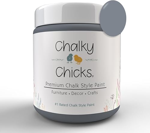 Chalky Chicks Pintura estilo tiza prémium para muebles, decoración del hogar y manualidades de bricolaje Gris metálico gris oscuro Respetuoso con
