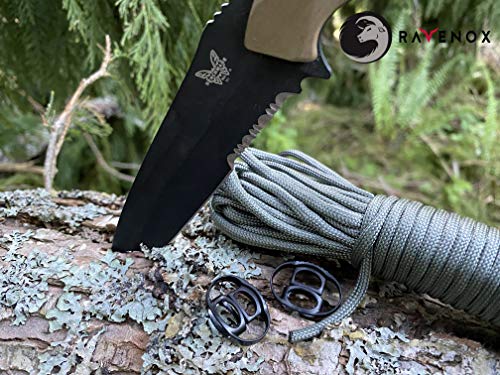 Fms Ravenox Cord Locks For Paracord | Csl Center Release Sliploc | Cord Lock End Toggle, No-Spring Design (6 Pack)(Black) #TOP4