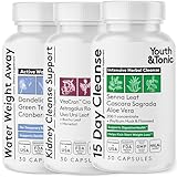 Youth & Tonic Complete Multi-Organ Detox Support – 15 Day Colon Cleanser & Gut Detox, Kidney Cleanse, Water Balance & Liver Health, 90 Pills for Women and Men