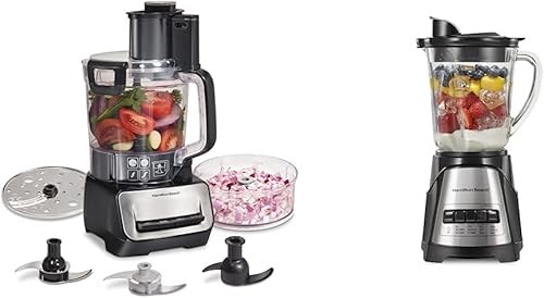 Hamilton Beach Paquete de procesador de alimentos Stack & Snap y licuadora Wave Action