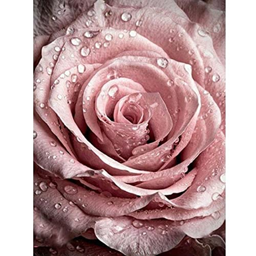 Broderie diamant kit complet rose pour évacuer le stress par l'art créatif