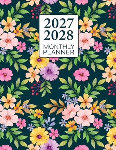 2027-2028 Monthly Planner: Two Year (24 Month) Calendar from January 2027 through December 2028 with Holidays & Notes | 8.5x11 Floral Cover image 2