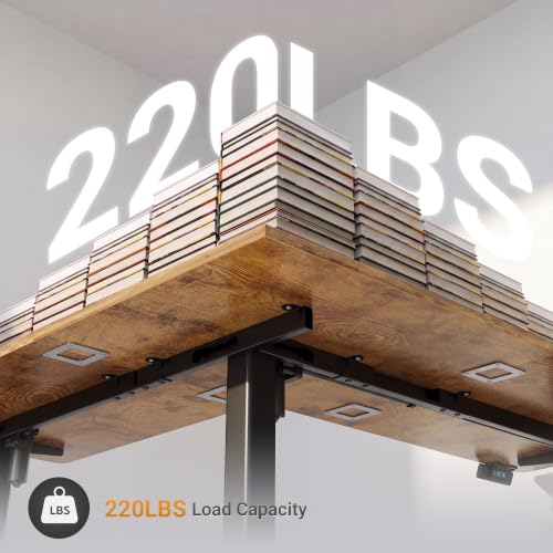 Image of Claiks L Shaped Standing Desk Dual Motor 63 x 55 Inch Rustic Brown
