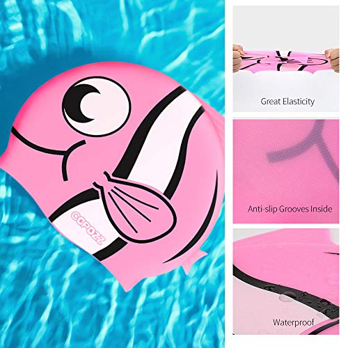 Touca Silicone Touquinha Infantil Peixinho Tubarão Água Viva Esporte Natação Piscina Nadar Menino Me