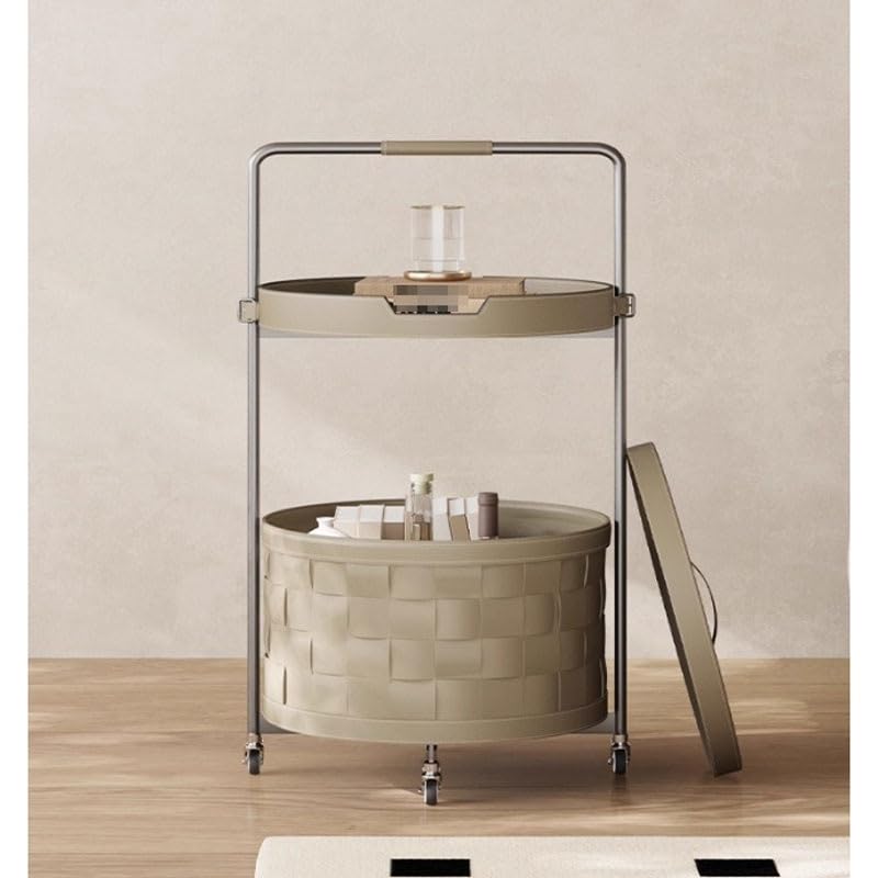 Mueble del Salón Moderno sofá con Ruedas pequeño, Mesa Auxiliar for Sala de Estar, Mesa de Centro de Cuero con Forma de Silla de Montar móvil Sencilla Mesas Auxiliares Salón