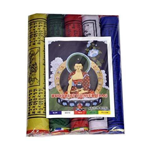 Dharma Store - Tibetan Buddhist Prayer Flags 8.5 Inch for luck, happiness, longevity and prosperity - Pack of 50 Cover