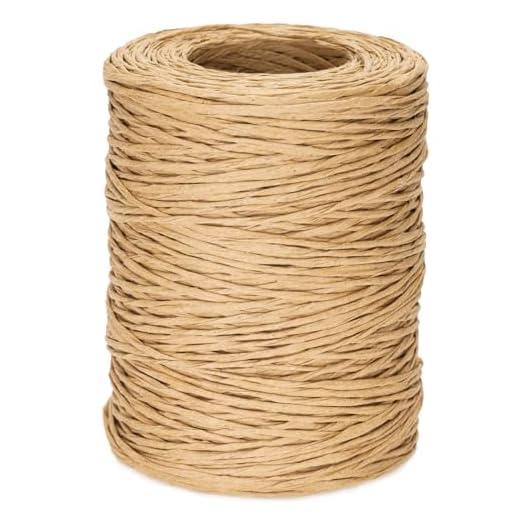 KINGLAKE Fil de Papier 200M, Ficelle de Papier 2mm, Fil Floral, Fil d'emballage en Papier pour Bouquets, Mariages, Noël, Décoration de Cadeaux et Bricolage-Couleur Nature