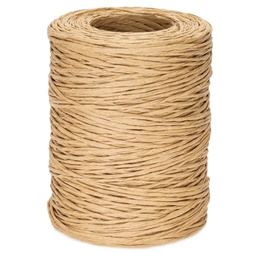 KINGLAKE Papierdraht Natur Züm Eisendraht Papierkordel 2mm Blumendraht Papierbindedraht Papierwickeldraht Für Blumensträuße Hochzeiten Weihnachten Geschenk Dekoration und HeimwerkenHellbraun 200M