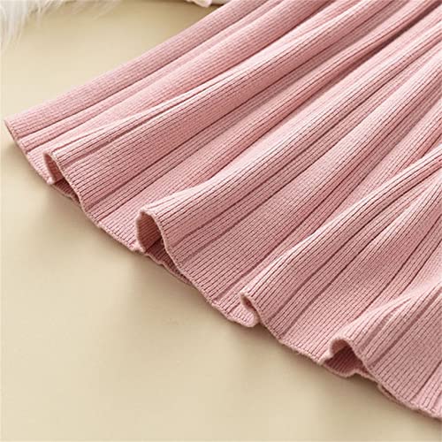 KAGAYD Girls Ruffle Sweater Dress Turtleneck Long Sleeve Winter Long Kids Casual Slim-Fit Sweaters for Kids Girls4