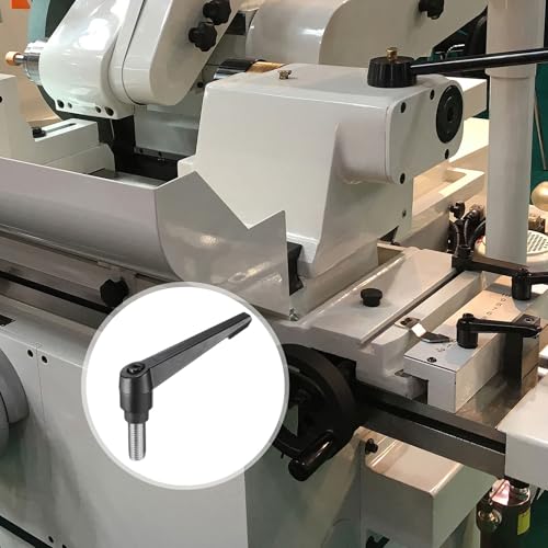 Image of uxcell Adjustable Clamping Lever Handle M16 x 40mm Metric 304 Stainless Steel Male Threaded Stud Hand Knobs Push Button Ratchet Rotating Screw Handles Bolts with Locking Lever Black