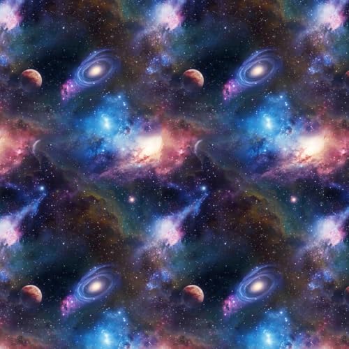 Papel pintado de galaxia, 44 x 500 cm, papel tapiz de cielo estrellado azul, espacio cósmico, galaxia mística, cósmico, estrellado, papel de pared autoadhesivo para sala de estar, baño, armarios