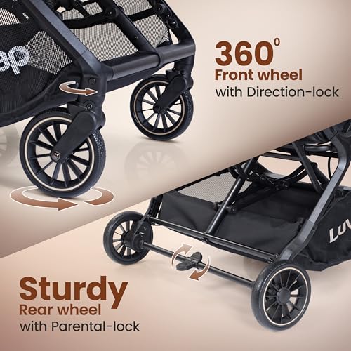 Image of LuvLap Grand Twin Baby Stroller, Pram for 0 to 3 Years twins with 5 Point Safety Harness, Large Storage Basket, Heavy duty Wheels, Easy Fold, Extendable Canopy, Multilevel Recline & Adjustable footrest