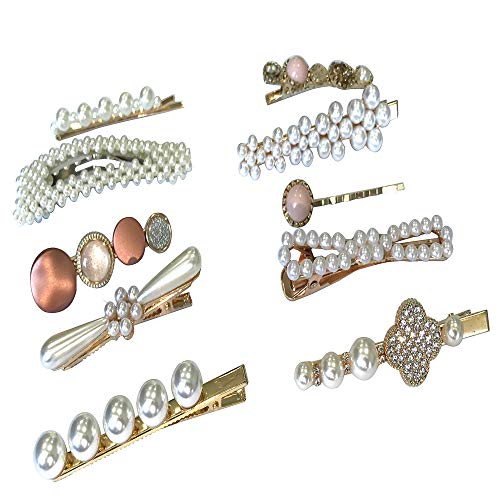 10 Pcs Macaron Hair Clips for Women Acrylic Pearl Hair Clip Handmade Pearl Hair Pins Gifts for Girls Hair Barettes for Women Fashion Hair Accessories for Party Wedding (10 Pcs)