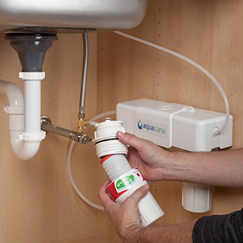 Image of Aquasana Under Sink Water Filter System - Reduces PFAS, Lead, & Chlorine in Drinking Water - Under Counter Claryum Filtration for Kitchen - 3-Stage - Oil-Rubbed Bronze Faucet - AQ-5300.62