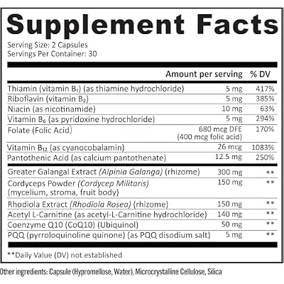 InergyPLUS | Energy Vitamins for Women, Fatigue, Natural Energy Supplements for Focus | Vitamin B12, Folic Acid, Rhodiola Rosea, Cordyceps, CoQ10, Caffeine Free | Packaging Vary | 60 Ct