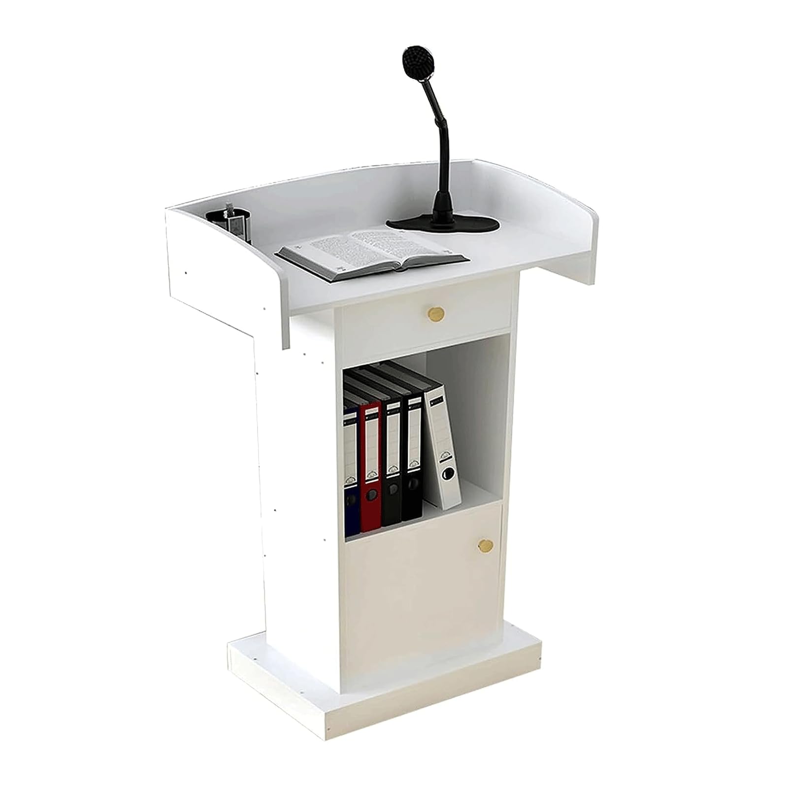 GddOGUK Portable lecturn Modern Podiums Wood w/Spacious Drawer Lecterns 48.8in Height Floor Lectern Reception Desk Pulpits for Churches Podium Stand Modern