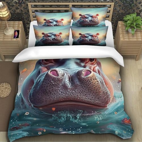 Housse de couette Vache des Highlands parure de lit 200x200 imprimé 3D microfibre résistant