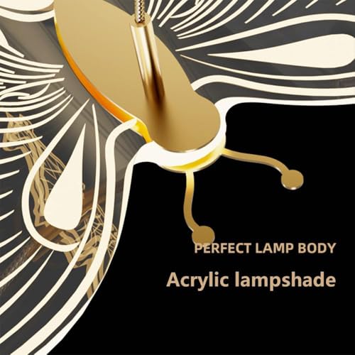 Lustre LED papillon en acrylique cristal et finitions dorées luxueuses - 5