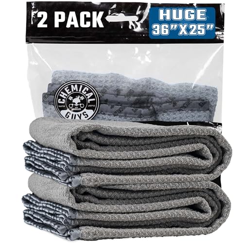 Chemical Guys Waffle Weave for Home & Auto Glass, Windows, Mirrors & More, Gray (25 in. x 36 in.) 2-Pack