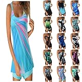 JiXiang Tankini Swimsuits for Women 2025 Two Piece Summer Bathing Suits Print Sling Swim Beach Swimwear Tank Top with Shorts