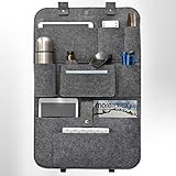 ✔ INNOVATIVES DESIGN ★ Speziell entwickelter Auto Organizer, funktionelles Design, so dass Sie für jeden Artikel im Auto, Wohnmobil ihr Zubehör in Ordnung halten. OHNE Papiertücher-Box, extra entwickelte Filz-Taschen und Fächer für diverses Wohnen - Kinder- Camping- Zubehör.
