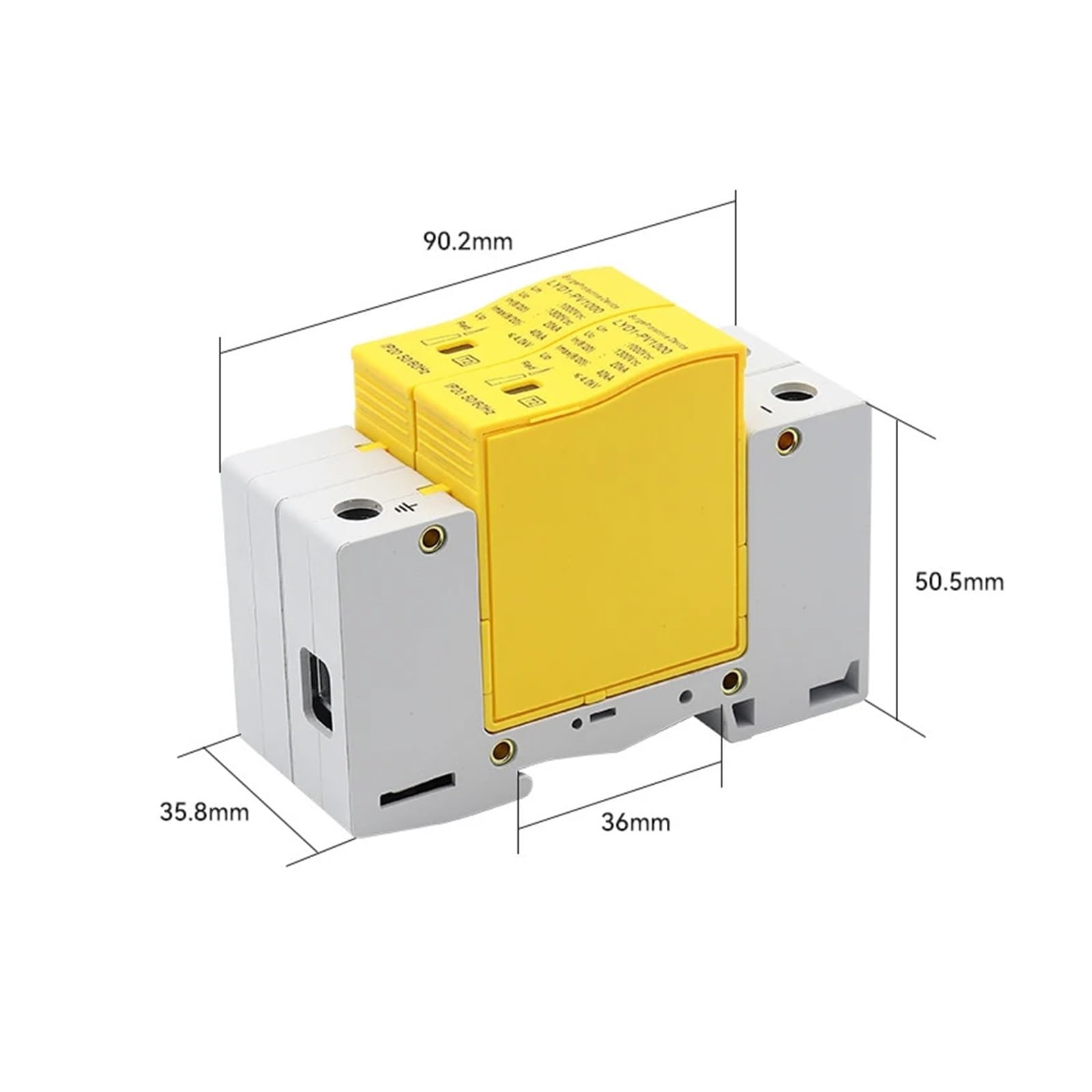 1 pièces SPD photovoltaïque solaire DC parafoudre DIN Rail 2P parafoudre 1000V IP20 50/60Hz interrupteur de Protection contre la foudre 20KA-60KA modulaire ( Color : DC500V 10-20KA , Size : 3P-31 )
