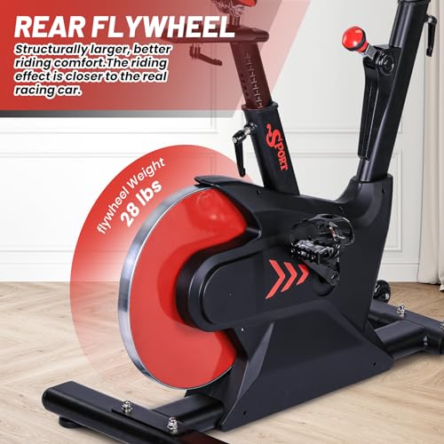 Image of GarveeLife Exercise Bike, Cardio Stationary Bikes for Home, 276LBS Weight Capacity Indoor Cycling Bike with LCD Monitor, Smart App, Seat Cushion, Rear Flywheel, Workout Bike for Home Cardio