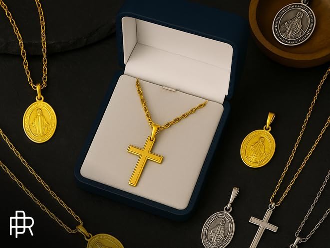 RP 14K Yellow Gold Miraculous Medal Necklace for Women & Men, Authentic & Pure Gold Pendant with 18" 14K Chain Necklace with Premium Jewelry Box, Stunning Miraculous Medal Virgin Mary Pendant Necklace, Subtle Size for Layering - Image 9