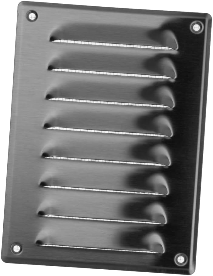 EUROPLAST Stainless Steel 4x6 Duct Opening Vent Cover with Screen Mesh - Metal Air Return Grille - HVAC Vent Register - Ceiling and Wall Vent Cover - Outside Dimensions: 5.51''w x 7.48''h