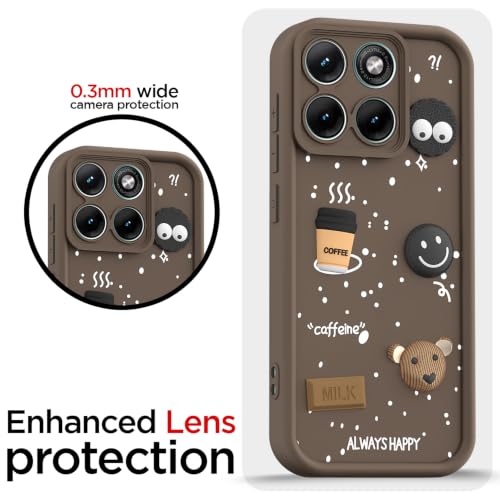 Image of Pikkme Back Cover for Motorola Moto Edge 70 Fusion 5G | 3D Bear Silicone Cute & Fun Coffee Cartoon | Full Body Protection Bumper Case (Brown)