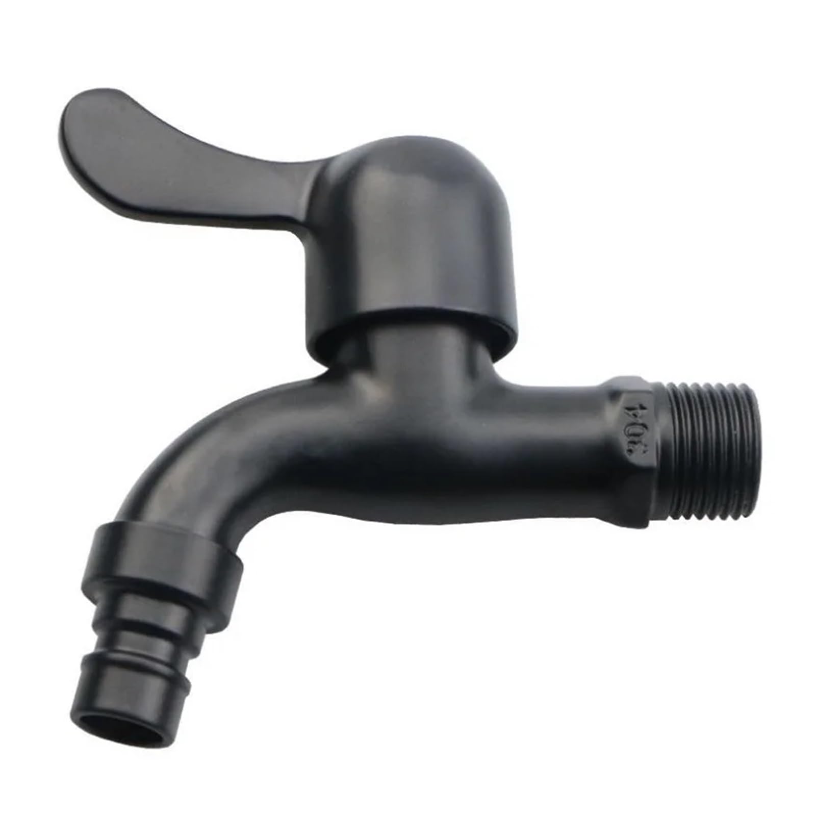 Robinet machine à laver noir mat G1/2 en inox 304 mural anti-fuite
