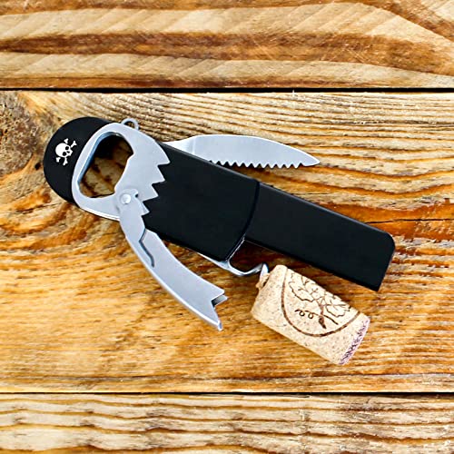 Suck UK Pirate Bottle Opener | Pirate Wine Opener | Corkscrew Keychain | Legless Pirate Cork Screw | Funny Bartender Gifts | Novelty Kitchen Gadgets | Foil Cutter | Funny Boat Kitchen Accessories - Image 5